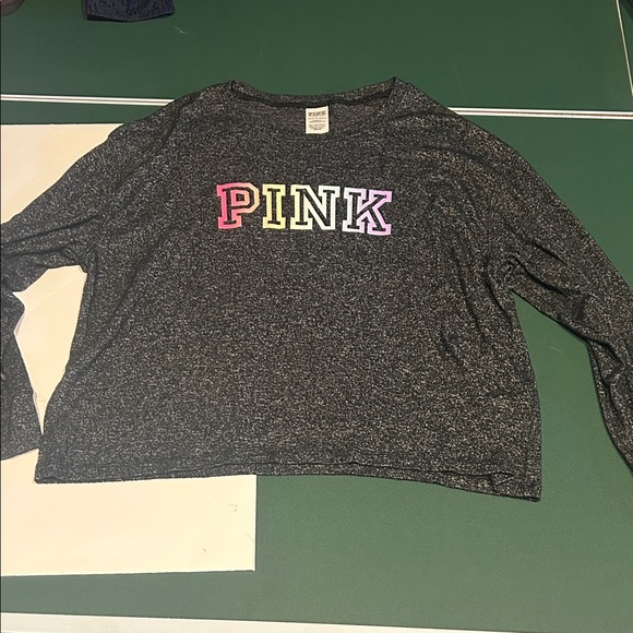 PINK Victoria's Secret Tops - PINK Victoria's Secret Heathered Gray Sleepwear Top